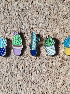 Cactus & Succulent Enamel Pin Set